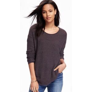 Old Navy Curved Hem KnittedSweater Dark Purple  Women’s Size Large